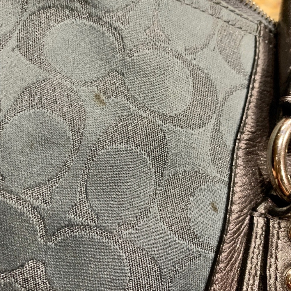 Coach Steel Blue/Grey Fabric/Leather Bag - Picture 6 of 8